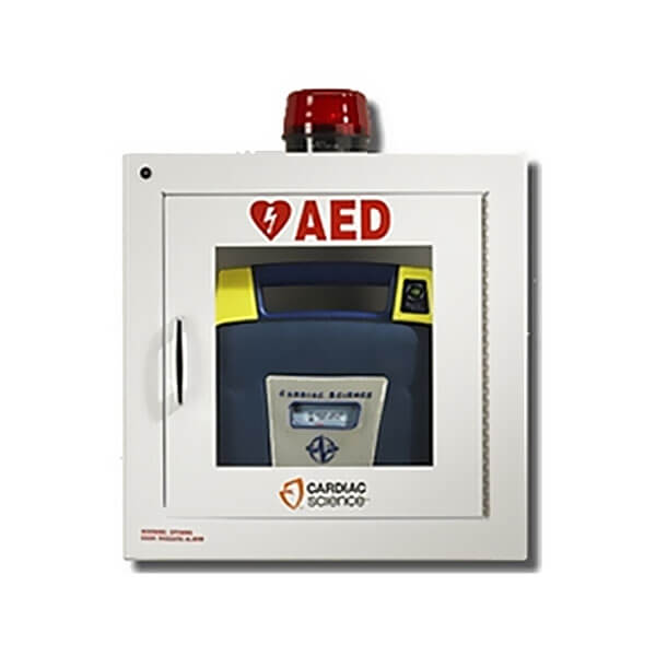 Cardiac Science AED Wall Cabinet - Fully Recessed w/ Audible Alarm & Strobe