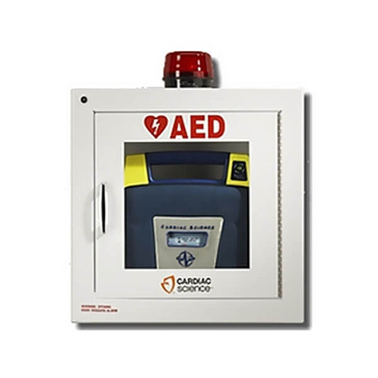 Cardiac Science AED Wall Cabinet - Fully Recessed w/ Audible Alarm & Strobe