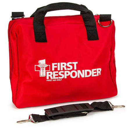 FAO First Responder Kit - 120 piece, Red Cordura Bag w/Handle & Shoulder Strap